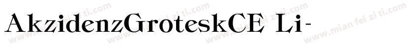 AkzidenzGroteskCE Li字体转换